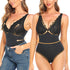 Shapewear for Women V Neck Lace Stitching Bodysuit One Piece Thong Body Shaper Top