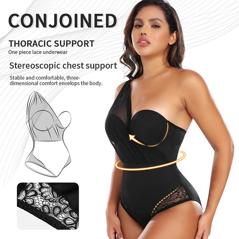 Women's Single Shoulder Push-Up One-Piece Shapewear Body Shaping & Tummy Control