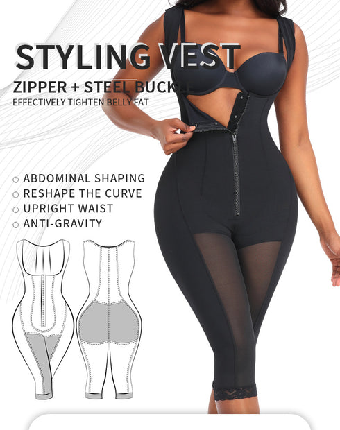 Women's Bodysuit Butt Lifter Shapewear Tummy Control Body Shaper Leotards Jumpsuit Zipper