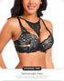 Sexy Lace Underwire Bras for Women Plus Size V Neck Push Up Support Tshirt Bras