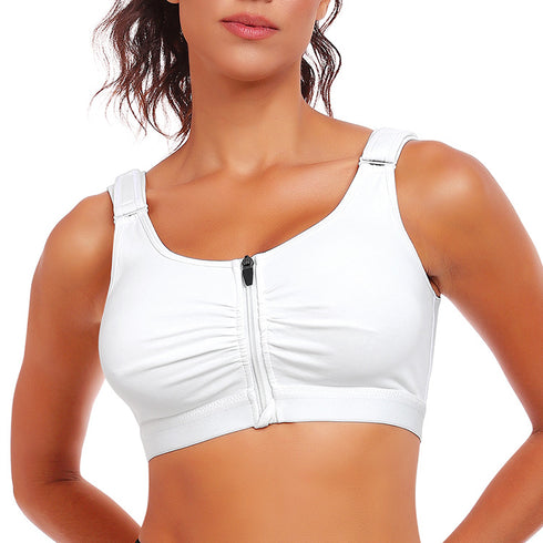 Zip Front Closure Everyday Bra for Women Post Surgery with Adjustable Straps Wirefree