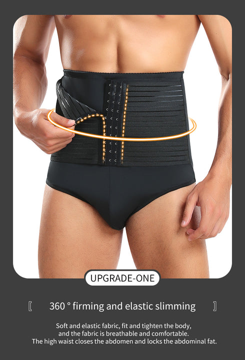 Men’s Tummy Shaper Briefs High Waist Body Slimmer Firm Control Belly Adjustable Compression Shapewear