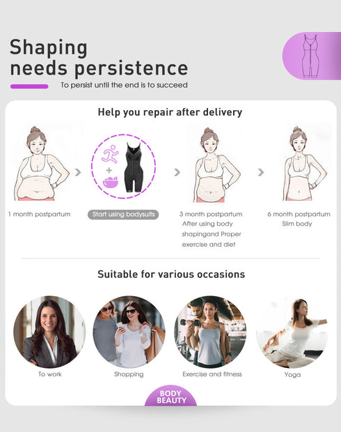 Fajas Colombianas Shapewear for Women Postpartum Tummy Control Body Shaper Butt Lifter Bodysuit