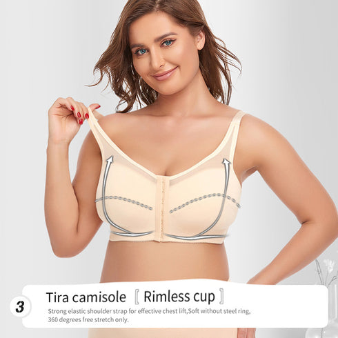 Women's Full Back Bras for Senior Lady with Scoliosis Comfortable Front Hook Posture Bra