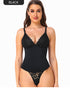 Shapewear for Women Deep V Neck Lace Bodysuit Shaper Tank Top with Built in Bra