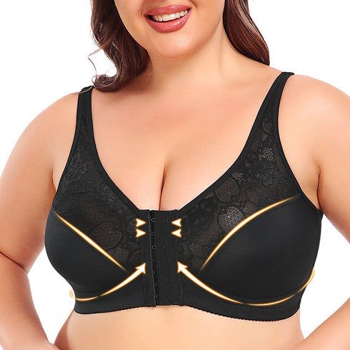 Front Buckle Bra Oversized Underwear Front Buckle Lace Bras Wireless Thin Mold Cup