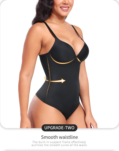 Shapewear Bodysuits for Women Thong Body Suit Deep V Neck Top Body Shaper