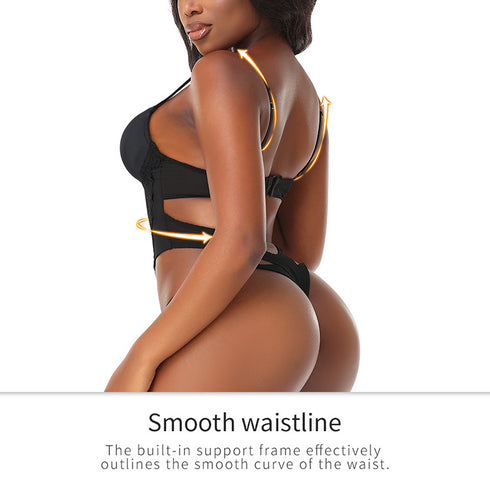 Shapewear for Women Backless Lace Bodysuit Thong Shaper Tank Top with Built-In Bra
