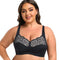 Women's Plus Size Unlined Underwire Lace Bra with Cushion Straps