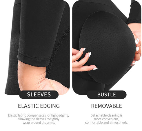 Women Long Sleeve Workout Jumpsuit Romper Bottom Shorts Bodysuit Bodycon One Piece