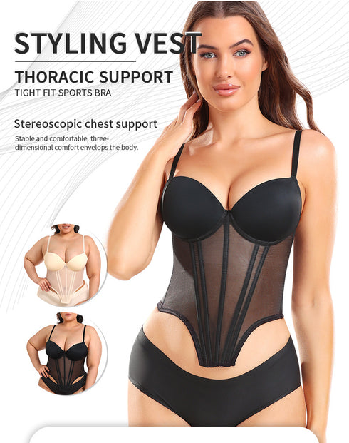 Women's Mesh Strapless Bodysuit Sleeveless Slim Fitted Tube Top Bodysuits