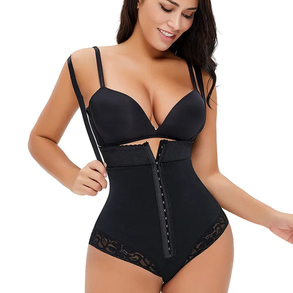 Women's Zipper Thong Shapewear Tummy Control Body Shaper High Waisted Spaghetti Strap Compression Underwear