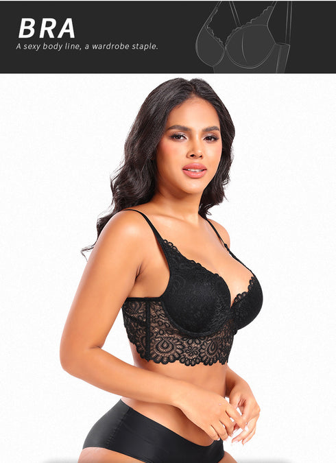 Women's Lace Nursing Bra Wirefree Padded Breastfeeding Maternity Bralette Cute More Coverage
