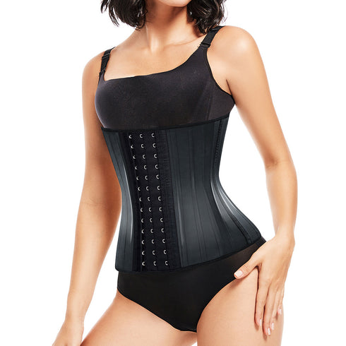 Women Waist Trainer Tummy Control Latex Underbust Waist Girdle Body Shaper 4 Hooks