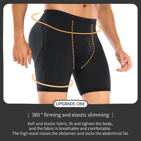 Men Compression Butt Lifter Enlarge Boxer Briefs Underwear Removable Pad Butt Enhancing