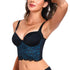 Lace Bralette for Women V Neck Bustier Tops with Underwired Racerback Crop Top