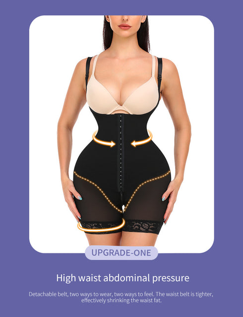 Bodysuit Seamless Underbust Lace Open Crotch Body Shaper Butt Lifter Shapewear
