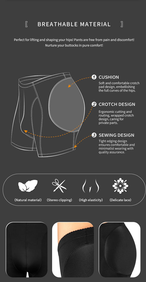 Mens Padded Hip Lift Boxer Briefs Body Shaper Butt Lifter Shapewear Shorts with Pads