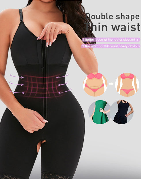 Fajas Colombianas Shapewear for Women Postpartum Tummy Control Body Shaper Butt Lifter Bodysuit