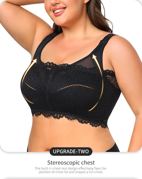 Push Up Bras for Women Lace Underwire Add One Cup Bra with Support Smoothing Bra