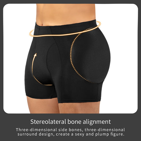 Mens Padded Hip Lift Boxer Briefs Body Shaper Butt Lifter Shapewear Shorts with Pads