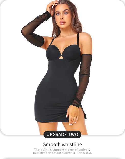 Plus Size Bodycon Mini Dress for Women with Built-in Bra Open Back Lace Trim Dress Clubwear