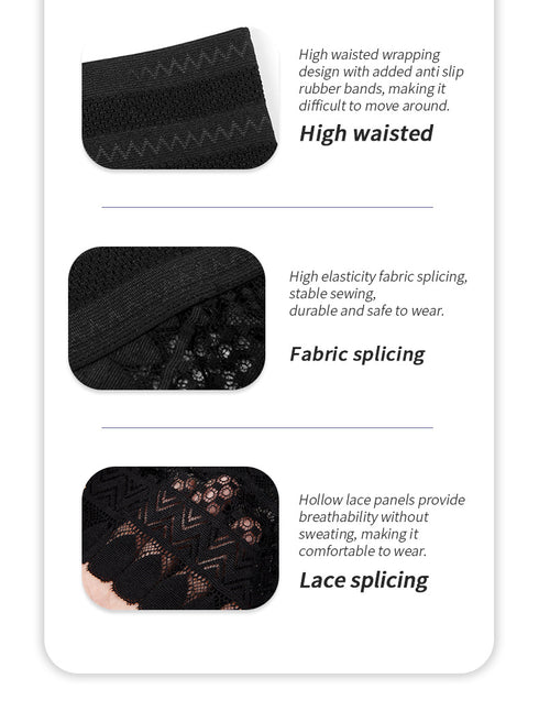 High Waist Shapewear Panties Lace Briefs with Butt Lifting Sculpting Comfort Underwear