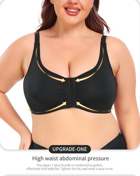 Plus Size Lace Bra Women's Full Coverage Unlined Underwire Bra for Heavy Breast