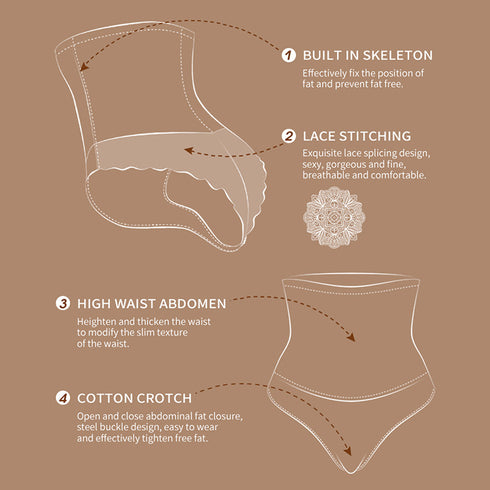 Shapewear Tummy Control Seamless High Waisted Body Shaper Waist Slimming Thong Underwear Girdle