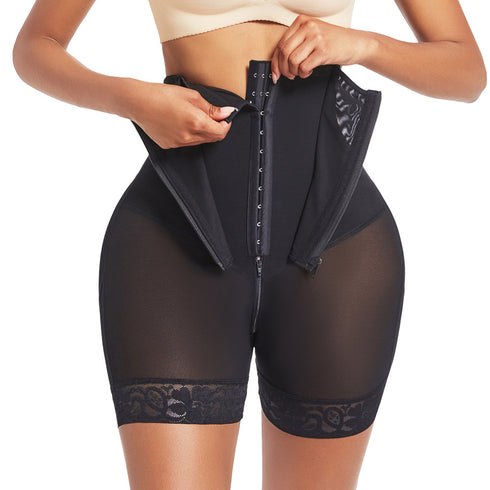 Shapewear for Women High Waisted Body Shaper Shorts Butt Lifting Zipper Double Layer Compression Shorts