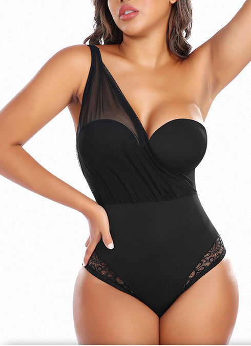 Women's Single Shoulder Push-Up One-Piece Shapewear Body Shaping & Tummy Control