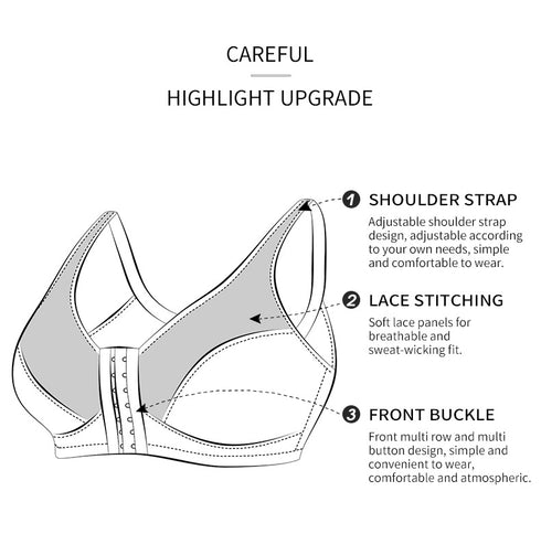 Front Buckle Bra Oversized Underwear Front Buckle Lace Bras Wireless Thin Mold Cup