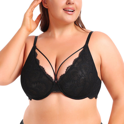 Minimizer Bras for Women Full Coverage Unlined Lace Sexy Plus Size Underwire Bra for Large Breasts