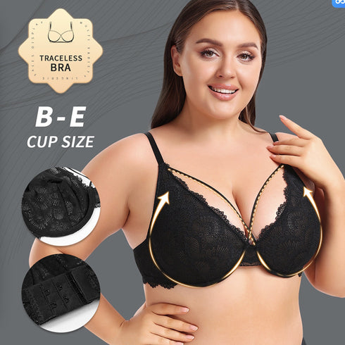 Minimizer Bras for Women Full Coverage Unlined Lace Sexy Plus Size Underwire Bra for Large Breasts