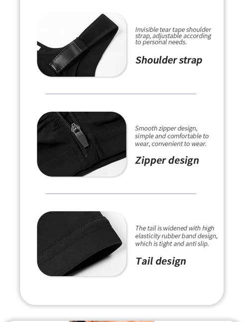 Zip Front Closure Everyday Bra for Women Post Surgery with Adjustable Straps Wirefree