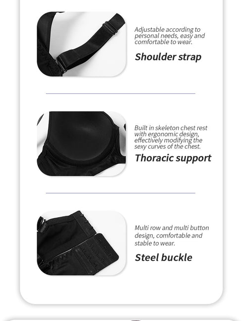 Women's Deep Plunge Bra Convertible Push up Low Cut Seamless Wireless Bra