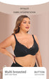 Women's Lace Underwire Support Minimizer Bras Back Smoothing Classic Push Up Bra