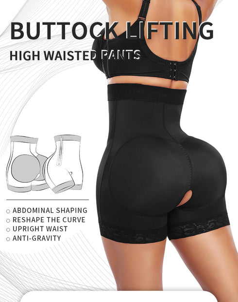 Plus Size Tummy Control Shapewear Faja Colombianas Side Zipper Body Shaper With Butt Lift