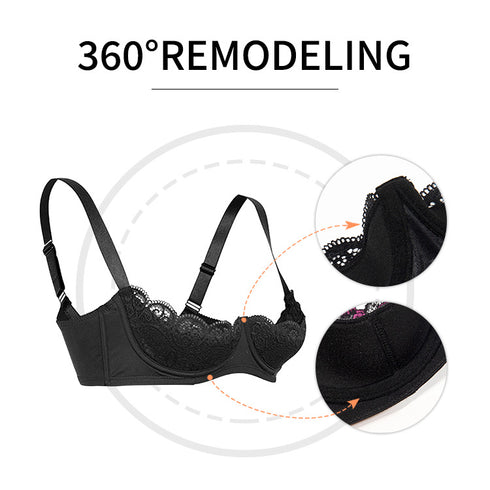 Women's Floral Lace Lingerie Bras Half Cups Push Up Shelf Demi Balconette Bralette Crop Tops