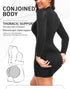Women Long Sleeve Workout Jumpsuit Romper Bottom Shorts Bodysuit Bodycon One Piece