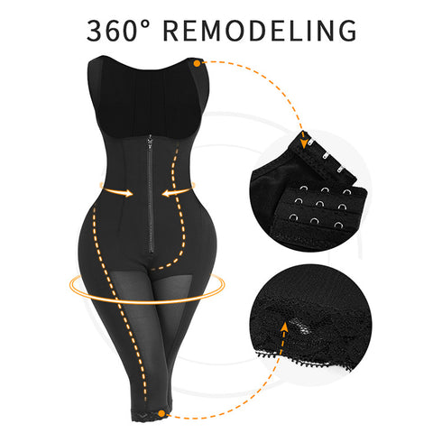 Women's Bodysuit Butt Lifter Shapewear Tummy Control Body Shaper Leotards Jumpsuit Zipper