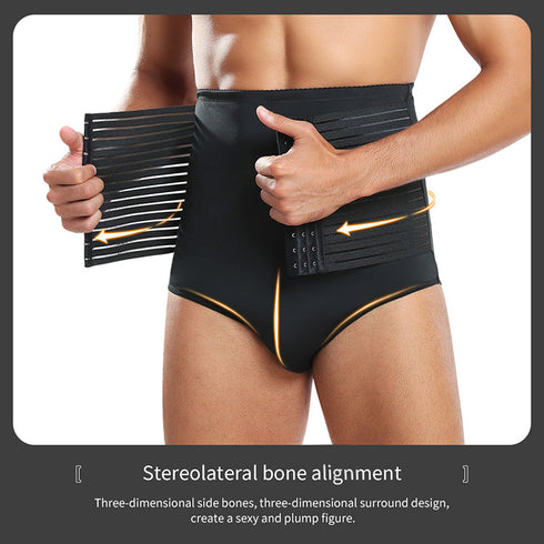 Men’s Tummy Shaper Briefs High Waist Body Slimmer Firm Control Belly Adjustable Compression Shapewear