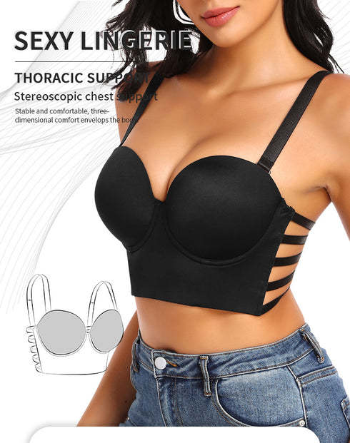 Push Up Bras for Women Top Bustier Padded Underwire Bra Add One Cup