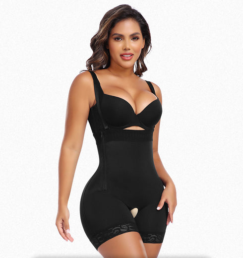 Plus Size Tummy Control Shapewear Faja Colombianas Side Zipper Body Shaper With Butt Lift