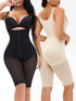 Womens Shapewear Tummy Control Zipper Body Shaper Bodysuit Butt Lift Shorts Knee Length