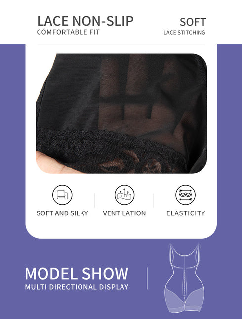 Bodysuit Seamless Underbust Lace Open Crotch Body Shaper Butt Lifter Shapewear