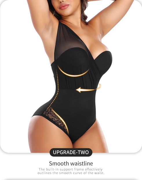 Women's Single Shoulder Push-Up One-Piece Shapewear Body Shaping & Tummy Control