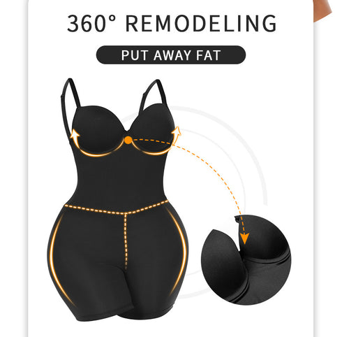 Colombian Girdles Bodysuit Women Tummy Control Butt Enhancer with Pads Backless Body Shaper
