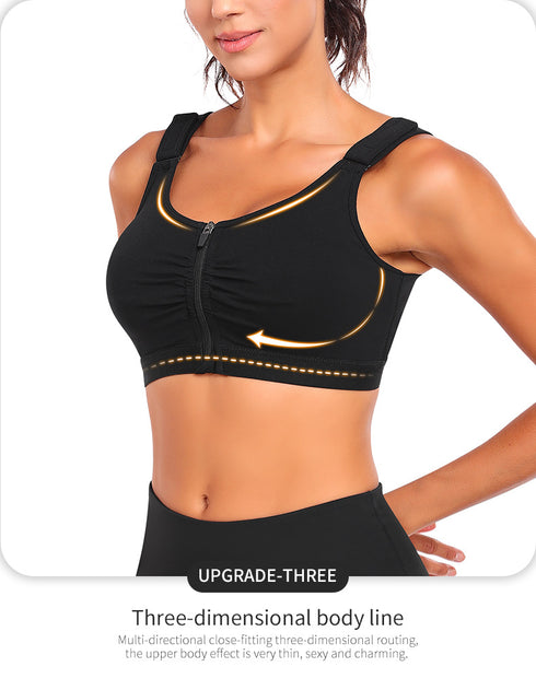 Zip Front Closure Everyday Bra for Women Post Surgery with Adjustable Straps Wirefree