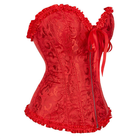 Women's Corset Bustier Top Sexy Lingerie Sets Black Red Overbust